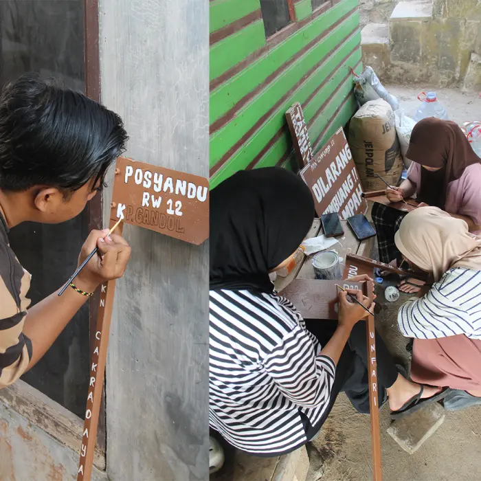 Artikel KKN Universitas Al Ghifari: Day 18 KKN Ngebut Proker Buruan Sae, Gotong Royong Agustusan, & Pemasangan Banner UMKM