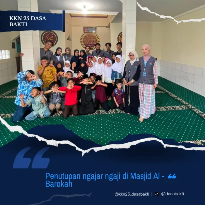 Artikel KKN UNFARI: Mahasiswa KKN 25 Dasa Bakti Perpisahan yang Penuh Makna di Masjid Al-Barokah dari Kelompok klmpk-25